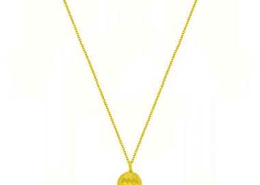 Κολιέ Από Ασήμι 925 Επιχρυσωμένο 24Κ Με Το Ζώδιο Του Υδροχόου DM11523 - AMOR AMOR - 