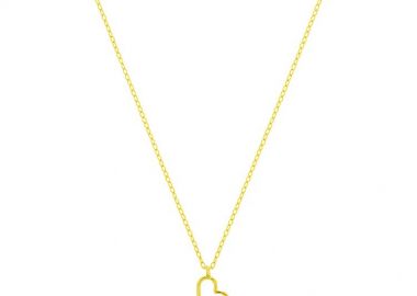 Κολιέ Από Ασήμι 925 Επιχρυσωμένο Καρδιά Με Ματάκι Στόχο PS12120 - AMOR AMOR - 