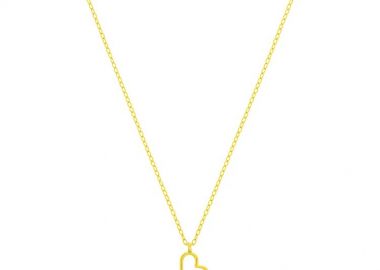 Κολιέ Από Ασήμι 925 Επιχρυσωμένο Καρδιά Με Ματάκι Στόχο PS12122 - AMOR AMOR - 