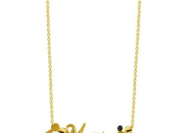 Κολιέ Από Ασήμι 925 Επιχρυσωμένο Μαμα Με Κόριτσάκι EX17101 - AMOR AMOR - 