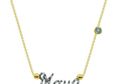 Κολιέ Από Ασήμι 925 Επιχρυσωμένο Μαμά Με Ματάκι EX18366 - AMOR AMOR - 