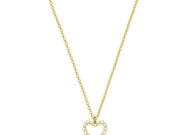 Κολιέ Από Ασήμι 925 Επιχρυσωμένο Με Καρδιά Από Μαργαριτάρια Swarovski EX15428 - AMOR AMOR - 