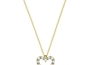 Κολιέ Από Ασήμι 925 Επιχρυσωμένο Με Καρδιά Από Swarovski EX15419 - AMOR AMOR - 