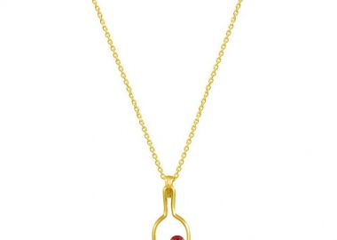 Κολιέ Από Ασήμι 925 Επιχρυσωμένο Με Καρδιά EX16641 - AMOR AMOR - 