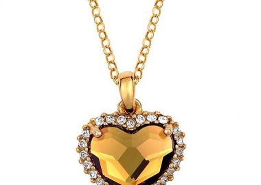 Κολιέ Από Ασήμι 925 Επιχρυσωμένο Με Καρδιά Swarovski EX18705 - AMOR AMOR - 