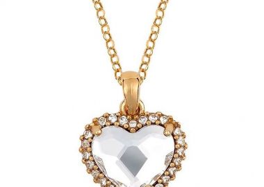 Κολιέ Από Ασήμι 925 Επιχρυσωμένο Με Καρδιά Swarovski EX18711 - AMOR AMOR - 