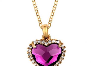 Κολιέ Από Ασήμι 925 Επιχρυσωμένο Με Καρδιά Swarovski EX18714 - AMOR AMOR - 