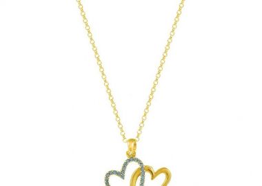 Κολιέ Από Ασήμι 925 Επιχρυσωμένο Με Καρδιες EX10878 - AMOR AMOR - 