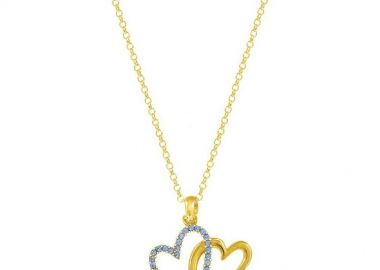 Κολιέ Από Ασήμι 925 Επιχρυσωμένο Με Καρδιές EX10883 - AMOR AMOR - 