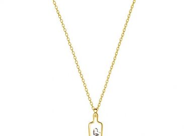 Κολιέ Από Ασήμι 925 Επιχρυσωμένο Με Καρδιές Swarovski Κόκκινες EX15410 - AMOR AMOR - 