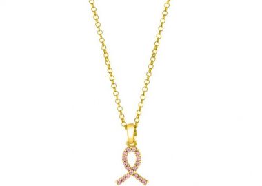 Κολιέ Από Ασήμι 925 Επιχρυσωμένο Με Κορδέλα EX10661 - AMOR AMOR - 