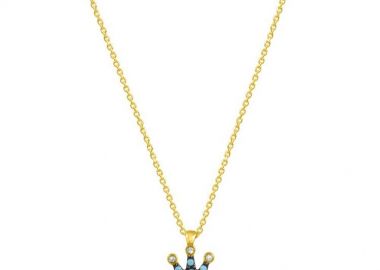 Κολιέ Από Ασήμι 925 Επιχρυσωμένο Με Κορώνα EX16611 - AMOR AMOR - 