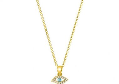 Κολιέ Από Ασήμι 925 Επιχρυσωμένο Με Ματάκι EX10643 - AMOR AMOR - 