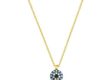 Κολιέ Από Ασήμι 925 Επιχρυσωμένο Με Ματάκι EX16620 - AMOR AMOR - 