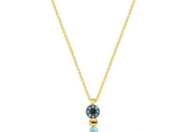 Κολιέ Από Ασήμι 925 Επιχρυσωμένο Με Ματάκι EX16650 - AMOR AMOR - 