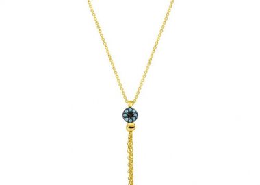 Κολιέ Από Ασήμι 925 Επιχρυσωμένο Με Ματάκι EX16653 - AMOR AMOR - 