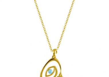 Κολιέ Από Ασήμι 925 Επιχρυσωμένο Mε Ματάκι Και Πατουσάκι EX17091 - AMOR AMOR - 