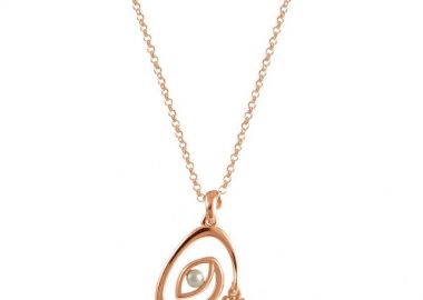 Κολιέ Από Ασήμι 925 Επιχρυσωμένο Mε Ματάκι Και Πατουσάκι EX17095 - AMOR AMOR - 