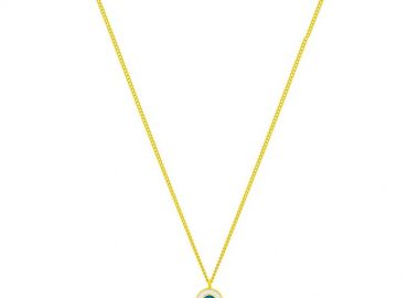 Κολιέ Από Ασήμι 925 Επιχρυσωμένο Με Ματάκι PS12144 - AMOR AMOR - 