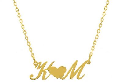 Κολιέ Από Ασήμι 925 Επιχρυσωμένο Με Μονογράμματα Και Σύμβολα PE70313 - AMOR AMOR - 