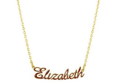 Κολιέ Από Ασήμι 925 Επιχρυσωμένο Με Όνoμα Από Σμάλτο PE70310 - AMOR AMOR - 