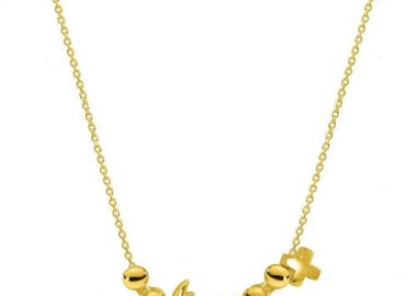 Κολιέ Από Ασήμι 925 Επιχρυσωμένο Με Όνομα Και Σταυρό EX18654 - AMOR AMOR - 