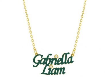 Κολιέ Από Ασήμι 925 Επιχρυσωμένο Με Ονόματα Από Σμάλτο Και Ζιρκόν PE70331 - AMOR AMOR - 