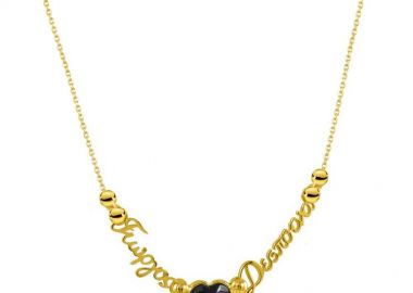 Κολιέ Από Ασήμι 925 Επιχρυσωμένο Με Όνοματα Και Καρδιά EX18657 - AMOR AMOR - 