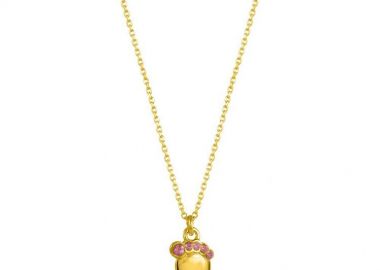 Κολιέ Από Ασήμι 925 Επιχρυσωμένο Με Πατουσάκι EX17028 - AMOR AMOR - 