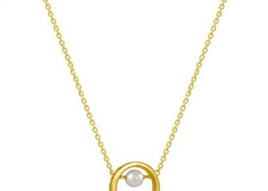 Κολιέ Από Ασήμι 925 Επιχρυσωμένο Με Πέταλο EX18629 - AMOR AMOR - 