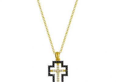 Κολιέ Από Ασήμι 925 Επιχρυσωμένο Με Σταυρό EX10955 - AMOR AMOR - 