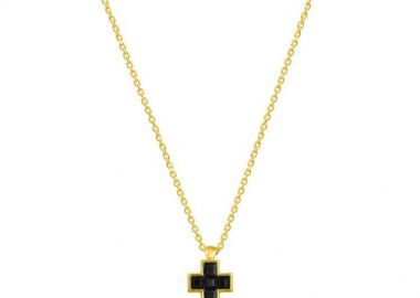 Κολιέ Από Ασήμι 925 Επιχρυσωμένο Με Σταυρό EX16599 - AMOR AMOR - 