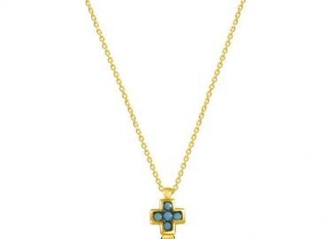 Κολιέ Από Ασήμι 925 Επιχρυσωμένο Με Σταυρό EX16689 - AMOR AMOR - 