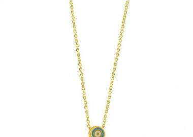 Κολιέ Από Ασήμι 925 Επιχρυσωμένο Με Σταυρό Και Ματάκι EX16973 - AMOR AMOR - 