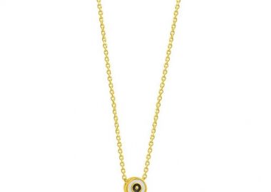 Κολιέ Από Ασήμι 925 Επιχρυσωμένο Με Σταυρό Και Ματάκι EX16976 - AMOR AMOR - 