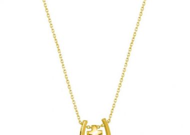 Κολιέ Από Ασήμι 925 Επιχρυσωμένο Με Σταυρό Και Πέταλο EX18572 - AMOR AMOR - 