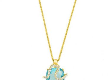 Κολιέ Από Ασήμι 925 Επιχρυσωμένο Με Swarovski EX10918 - AMOR AMOR - 