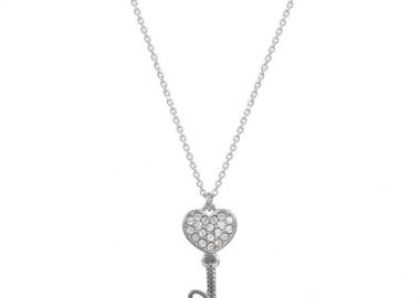 Κολιέ Από Ασήμι 925 Επιπλατινωμένο Με Καρδιά EX16637 - AMOR AMOR - 
