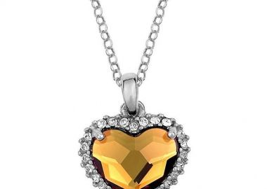 Κολιέ Από Ασήμι 925 Επιπλατινωμένο Με Καρδιά Swarovski EX18704 - AMOR AMOR - 