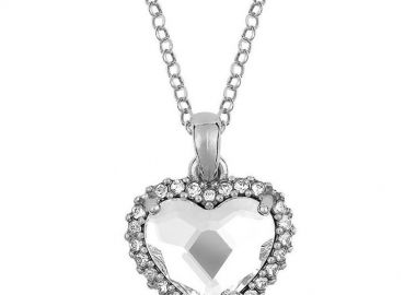 Κολιέ Από Ασήμι 925 Επιπλατινωμένο Με Καρδιά Swarovski EX18710 - AMOR AMOR - 