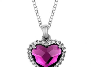 Κολιέ Από Ασήμι 925 Επιπλατινωμένο Με Καρδιά Swarovski EX18713 - AMOR AMOR - 