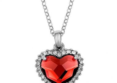 Κολιέ Από Ασήμι 925 Επιπλατινωμένο Με Καρδιά Swarovski EX18716 - AMOR AMOR - 