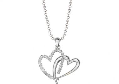Κολιέ Από Ασήμι 925 Επιπλατινωμένο Με Καρδιές Swarovski EX14166 - AMOR AMOR - 