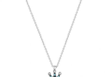 Κολιέ Από Ασήμι 925 Επιπλατινωμένο Με Κορώνα EX16610 - AMOR AMOR - 