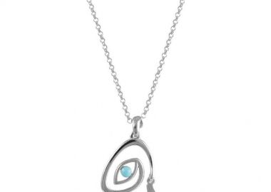 Κολιέ Από Ασήμι 925 Επιπλατινωμένο Mε Ματάκι Και Μονόγραμμα EX17066 - AMOR AMOR - 