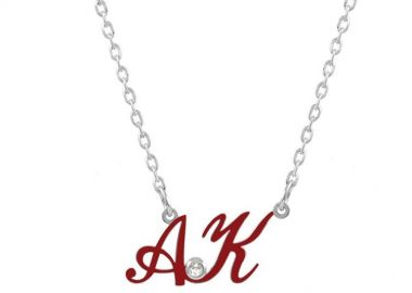 Κολιέ Από Ασήμι 925 Επιπλατινωμένο Με Μονογράμματα Και Σμάλτο PE70303 - AMOR AMOR - 