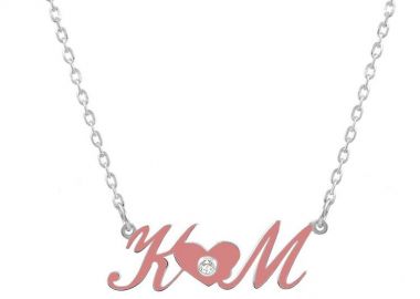 Κολιέ Από Ασήμι 925 Επιπλατινωμένο Με Μονογράμματα Και Σύμβολα Από Σμάλτο PE70315 - AMOR AMOR - 