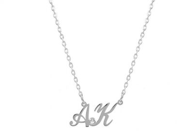 Κολιέ Από Ασήμι 925 Επιπλατινωμένο Με Μονογράμματα Και Ζιρκόν PE70234 - AMOR AMOR - 