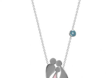 Κολιέ Από Ασήμι 925 Επιπλατινωμένο Με Οικογένεια, Μαμά, Μπαμπά Και Κόρη Με Ματάκι EX18665 - AMOR AMOR - 