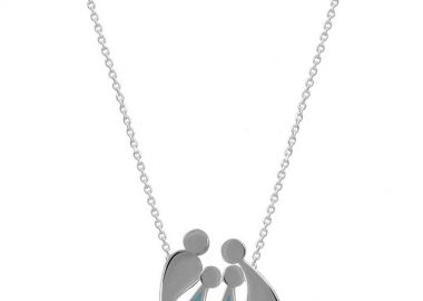 Κολιέ Από Ασήμι 925 Επιπλατινωμένο Με Οικογένεια, Μαμά, Πατέρα Και Γιούς EX16772 - AMOR AMOR - 